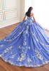 Back view of Glacier Silver ball gown with oversized bow