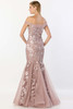 Back view of Rosewood Montage M2231 fit-and-flare mother dress with sparkle tulle skirt