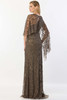 Back view of Lead Montage M2241 beaded mother dress with detachable cape
