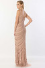 Back view of Rose Gold Montage M2244 mother dress with sweep train