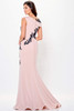 Back view of Blush/Black Montage M901 fit-and-flare mother dress