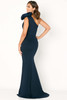Fitted back silhouette with clean lines and bold one-shoulder statement shape