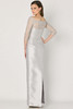Illusion lace back with sleeves and subtle back slit for graceful movement