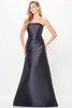 Front view of black Cameron Blake CB3248 Mikado A-line mother dress