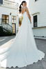 Back view of 7915 satin dress with buttons down the train