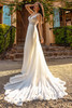 Flowing chiffon skirt pairs with a sequin-embellished bodice