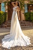 Front view of Stella York 7928 chiffon A-line wedding dress