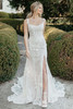 Front view of Stella York 7941 glitter tulle fit and flare wedding dress