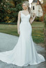 Front view of Stella York 7942 crepe sheath wedding dress