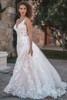 Back view of A1207 dress with detachable tulle train and low back