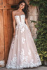 Front view of Allure Bridals A1208 matte lace A-line wedding dress