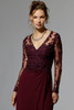 Close-up of Morilee 72906 beaded lace bodice with illusion long sleeves