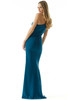 Back view of teal Morilee 73011 fit-and-flare mother dress