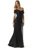 Front view of black Morilee 73029 metallic knit mother dress