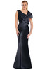 Back view showcasing elegant bow accent and streamlined mermaid cut.
