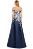 Zipper closure and soft flare with embroidered trailing florals