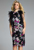 Front angle of Jovani 40683 highlighting bold texture and layered embellishments.