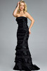 Jovani 44383 showing soft texture and movement of organza and satin bands