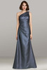 Slate version of style 12454 with shimmer texture and gathered bodice pleating
