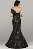 Rear view highlighting bow detail and contour seam fit of Feriani 18481 fit‑and‑flare gown