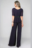 Back view of 27576 showing closed zipper back and elegant long pant legs