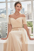Front view of Morilee 73113 champagne shimmer mesh mother of the bride dress