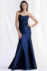 Front view of Morilee 73155D Mikado column mother of the bride dress without the overskirt