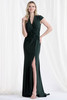Front view of Morilee 73163 dark forest crepe mother of the bride dress with V-neck