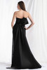 Back view of Morilee 73170 black fit-and-flare mother of the bride dress with satin bow