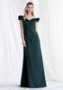 Front view of Morilee 73183 emerald crepe mother of the bride dress with floral neckline