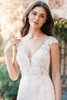 Allure Bridals A1302 detail—close-up of floral Chantilly lace and sheer bodice texture.