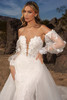 Kitty Chen Acacia close-up of bodice with structured corset and 3D floral appliques