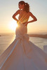 Back view of Felicity by Madison James showing oversized bow and buttoned train
