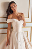 Close-up of Martin Thornburg MT5116 sweetheart neckline with corset bodice and 3D floral details