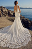 Back view of Sophia Tolli Y3196 “Sigorni”, featuring the low illusion back and fabric-covered buttons along the zipper.