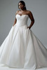 Full front view of Sophia Tolli Y3182A showing a strapless sweetheart pearl mikado bodice and paneled ball gown skirt.