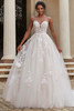 Full-length view of Peony ball gown with dimensional sparkle.