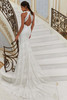 Back view of Paolina showing open keyhole back and chapel train.
