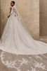 Demetrios Style 1528 wedding dress back view featuring a clean ball gown silhouette with softly embellished hemline.