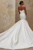 Demetrios Style 1531 wedding dress back view featuring a dramatic flared skirt and flowing chapel train.