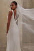 Demetrios Style 1533 wedding dress side view showing soft tulle skirt and subtle pearl texture.