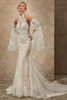 Demetrios Style 1535 flared wedding dress with beaded lace halter neckline, illusion bodice, and sparkling tulle.