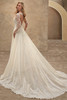 Demetrios Style 1545 wedding dress back view featuring a graceful A-line silhouette and romantic sparkling tulle train.