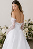 Morilee Dove back detail with strapless bodice and button detail