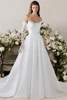 Morilee Dove wedding gown front view with strapless scoop neckline and pleated skirt