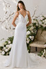 Morilee Arabesque wedding gown front view with detachable tulle sleeves and crepe skirt