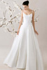 Morilee Vivienne wedding gown front view with thin straps and smooth Mikado fabric