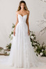 Morilee Tendu wedding gown front view with detachable sleeves and lace appliqué bodice
