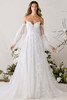 Morilee Tendu wedding gown front view with plunging cat eye neckline and A-line skirt
