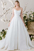 Morilee Lili wedding gown front view with scoop neckline and floral brocade skirt